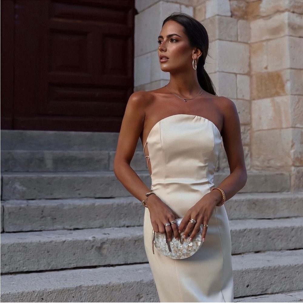 ZARA satin effect midi dress